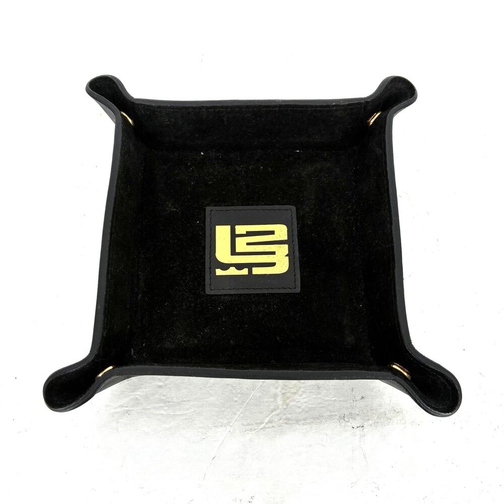 LeBron James 23 Logo Suede Leather Valet Tray Catchall Black Gold Rare